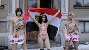 femen and aliaa elmahdy protest morsi in stockholm - pIV43YFnHN