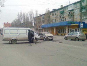 В Мелитополе "Газель" сбила милицейский автомобиль