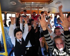 В Крыму загорелся автобус, в салоне которого ехали 28 детей